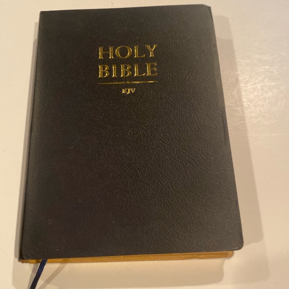 Holy Bible with Black Faux Leather Cover & Gilt-edged pages